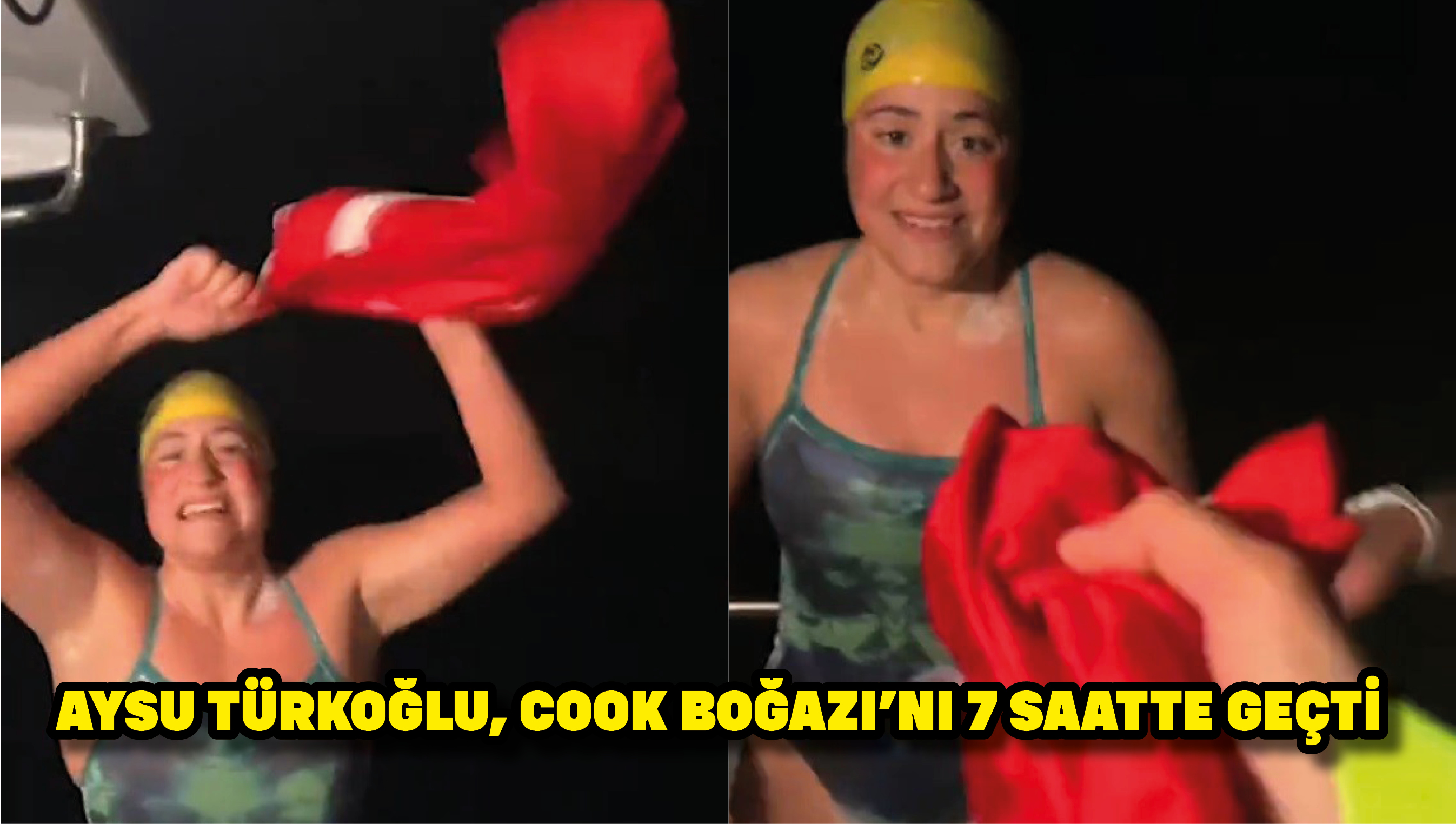 Aysu Türkoğlu, Cook Boğazı’nı 7 saatte geçti